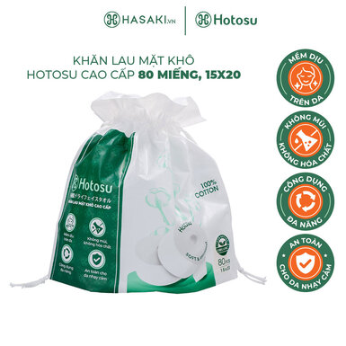 Khăn Lau Mặt Khô Hotosu Cao Cấp 80 Miếng (15x20cm)