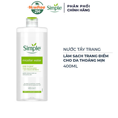 [TTSP-01] Nước Tẩy Trang Simple Làm Sạch Trang Điểm 400ml
