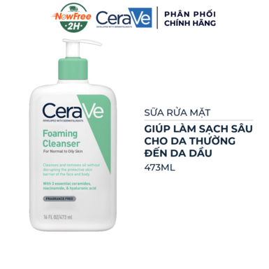 [SRMCV-01] Sữa Rửa Mặt CeraVe Sạch Sâu Cho Da Dầu/Hỗn Hợp Khô 473ml