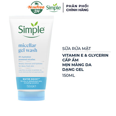 [SRMSP-02] Sữa Rửa Mặt Simple Dưỡng Ẩm Cho Da Dạng Gel 150ml