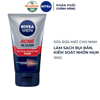 [SRMNI-01] Sữa Rửa Mặt Nivea Men Giảm Nhờn Mụn Cho Nam 100g