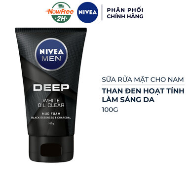 [SRMNI-02] Sữa Rửa Mặt Nivea Men Than Đen Hoạt Tính Sáng Da 100g