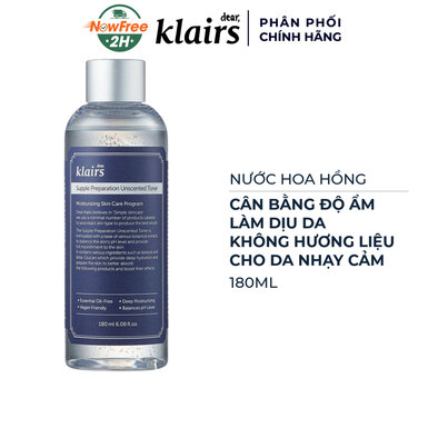 [TONERKL-01] Nước Hoa Hồng Klairs Không Mùi Cho Da Nhạy Cảm 180ml