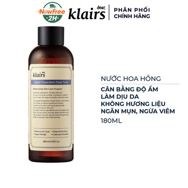[TONERKL-02] Nước Hoa Hồng Klairs Dành Cho Da Nhạy Cảm 180ml