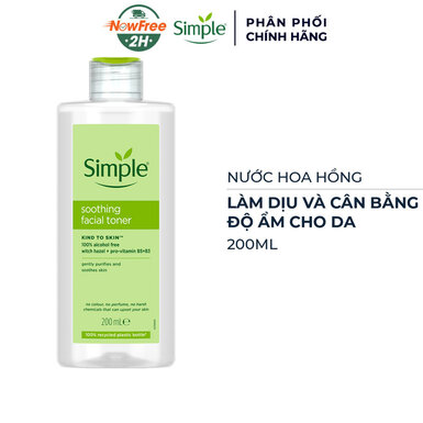 [TONERSP-01] Nước Hoa Hồng Simple Làm Dịu Da & Cấp Ẩm 200ml