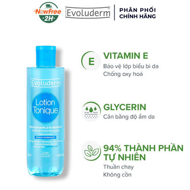 [TONEREVO-02] Nước Hoa Hồng Evoluderm Vitamin E Cho Da Thường 250ml