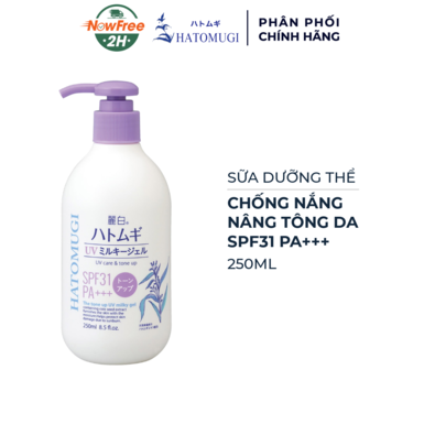 [SDTHATO-04] Sữa Dưỡng Thể Hatomugi Chống Nắng Nâng Tông SPF31 PA+++ 250ml