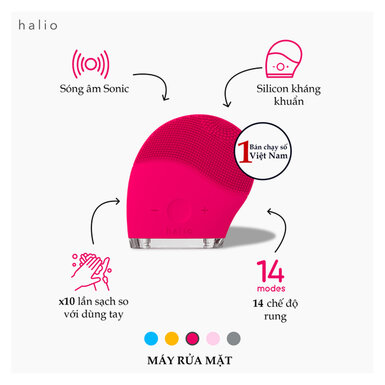 [MRMHA-01] Máy Rửa Mặt Halio Dành Cho Mọi Loại Da Màu Hồng Đậm