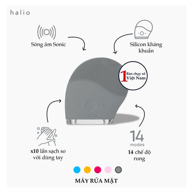 [MRMHA-03] Máy Rửa Mặt Halio Dành Cho Mọi Loại Da Màu Xám
